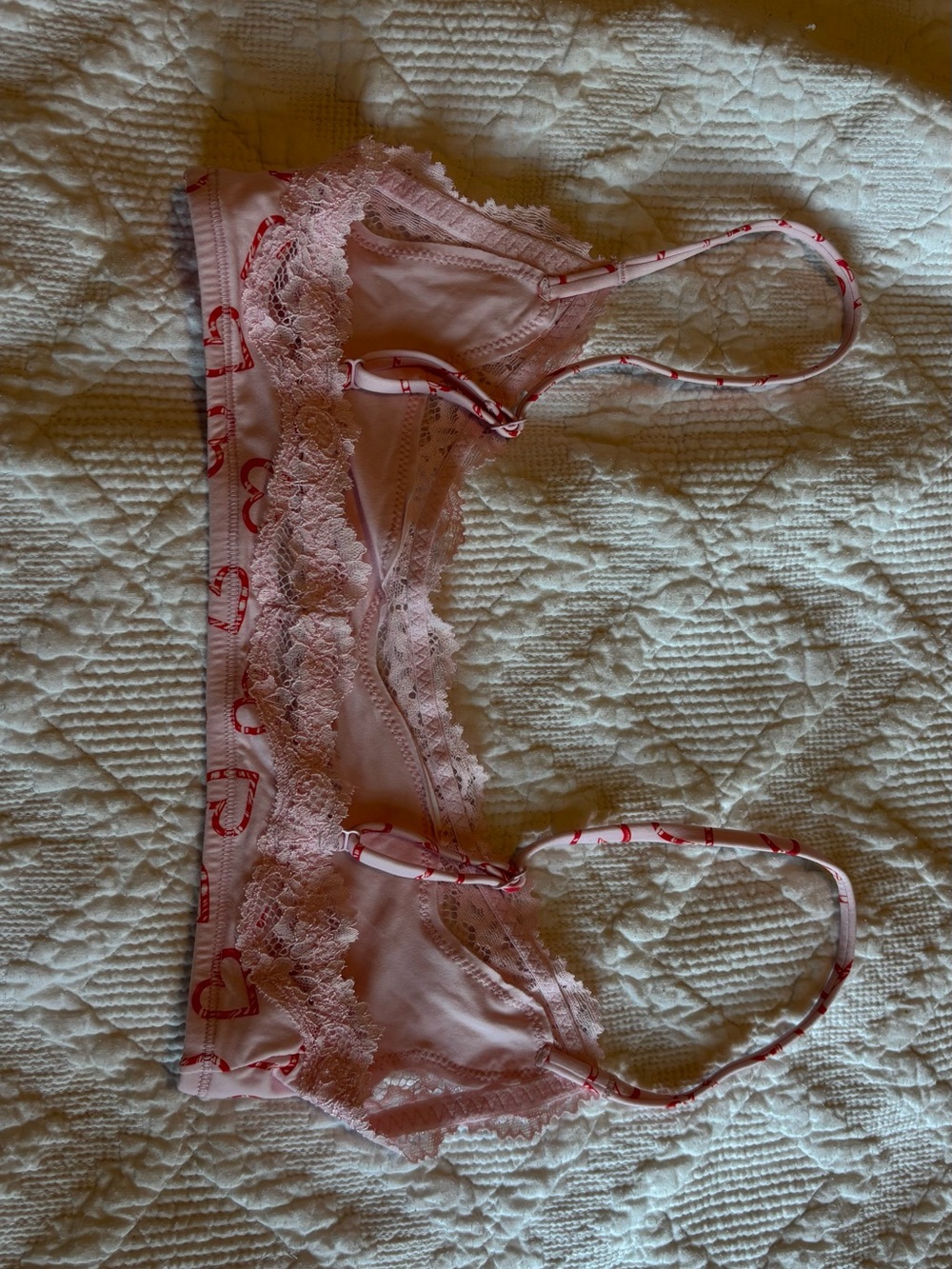 SKIMS Pink Lace Heart Bralette - Picture 2 of 3